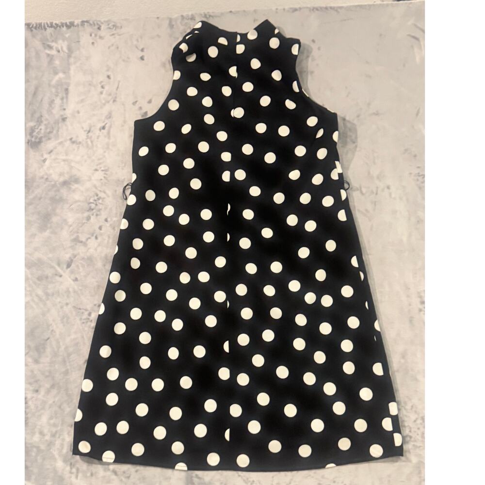 White House Black Market polka dot high-neck sleeveless dress 8, preppy